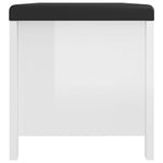Magasfényű fehér szerelt fa tárolódoboz párnával 105x40x45 cm 6