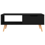 Fekete szerelt fa dohányzóasztal 100 x 49,5 x 43 cm 3