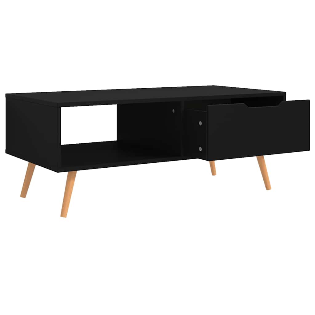 Fekete szerelt fa dohányzóasztal 100 x 49,5 x 43 cm 4