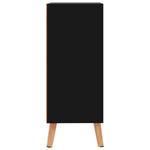 Magasfényű fekete szerelt fa tálalószekrény 60 x 30 x 72 cm 4