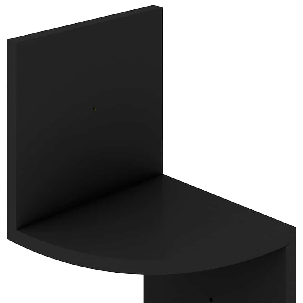 Fekete szerelt fa fali sarokpolc 19 x 19 x 123 cm 6
