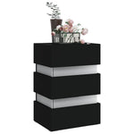 Fekete szerelt fa LED-es éjjeliszekrény 45 x 35 x 67 cm 3
