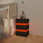 Fekete szerelt fa LED-es éjjeliszekrény 45 x 35 x 67 cm 12