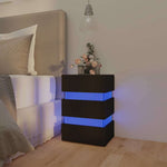 Fekete szerelt fa LED-es éjjeliszekrény 45 x 35 x 67 cm 13