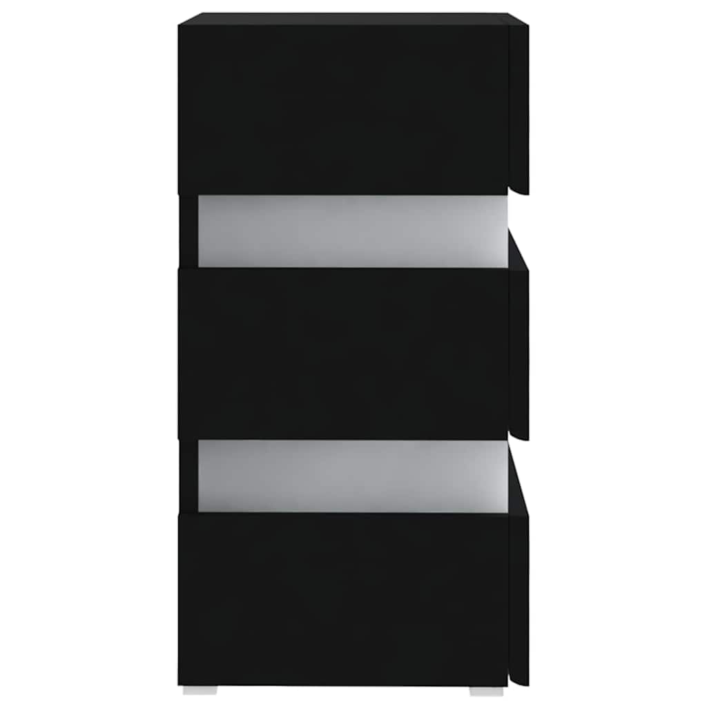 Fekete szerelt fa LED-es éjjeliszekrény 45 x 35 x 67 cm 6