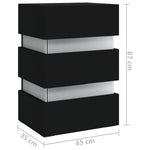 Fekete szerelt fa LED-es éjjeliszekrény 45 x 35 x 67 cm 9