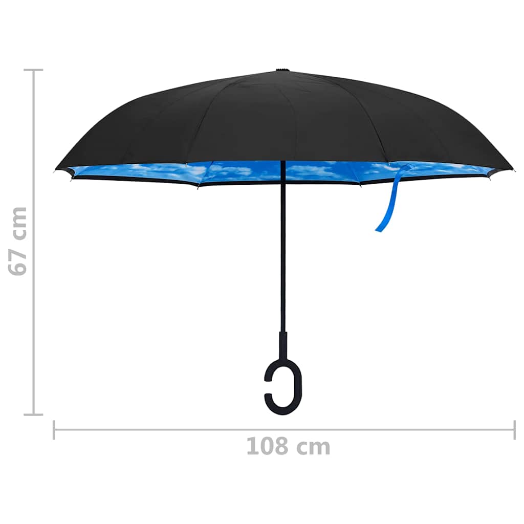 Fekete C-markolatú esernyő 108 cm 6