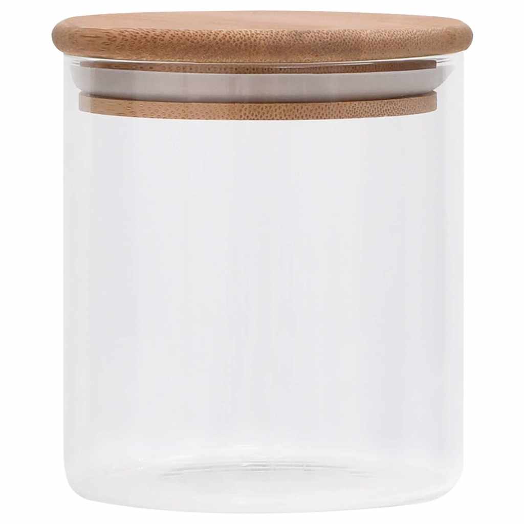 10 db üvegedény bambuszfedéllel 600 ml 3
