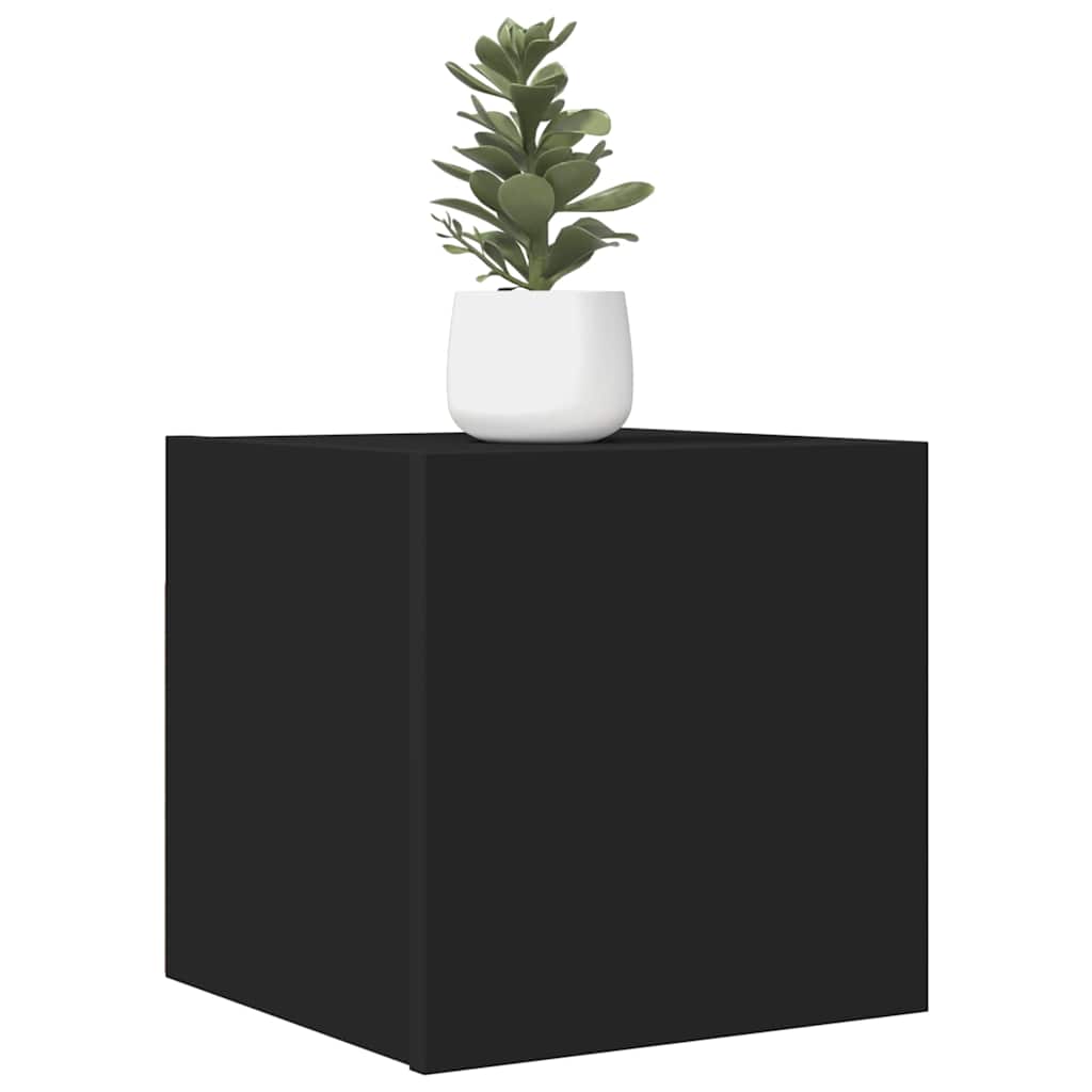 2 db fekete falra szerelhető TV-szekrény 30,5 x 30 x 30 cm