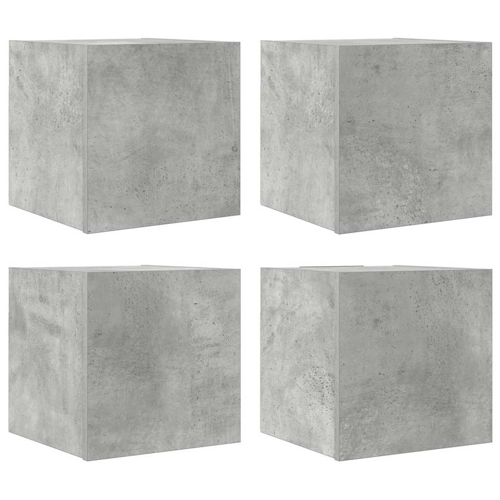 4 db betonszürke falra szerelhető TV-szekrény 30,5 x 30 x 30 cm 2