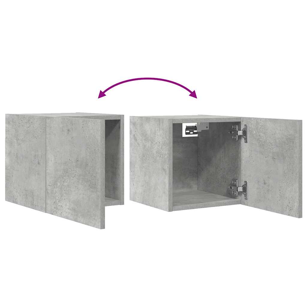 4 db betonszürke falra szerelhető TV-szekrény 30,5 x 30 x 30 cm 7