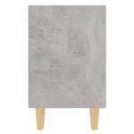 2 db betonszürke éjjeliszekrény tömör fa lábakkal 40x30x50 cm 5