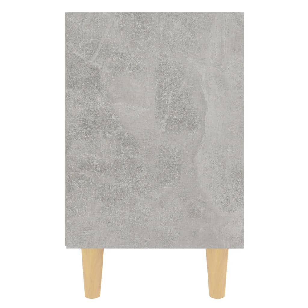 2 db betonszürke éjjeliszekrény tömör fa lábakkal 40x30x50 cm 5