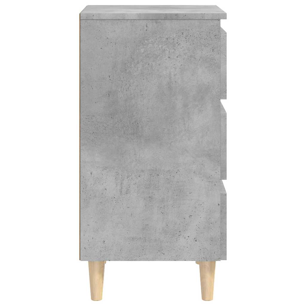 Betonszürke éjjeliszekrény tömör fa lábakkal 40 x 35 x 69 cm 6