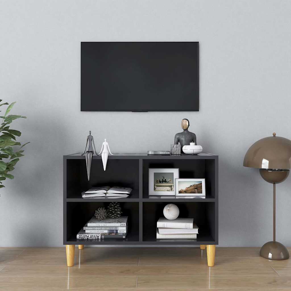 Szürke TV-szekrény tömör falábakkal 69,5 x 30 x 50 cm