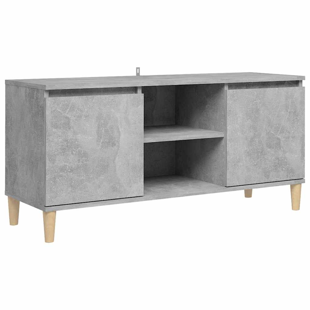 Betonszürke TV-szekrény tömör falábakkal 103,5 x 35 x 50 cm 2