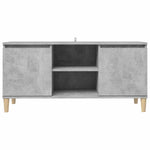 Betonszürke TV-szekrény tömör falábakkal 103,5 x 35 x 50 cm 5