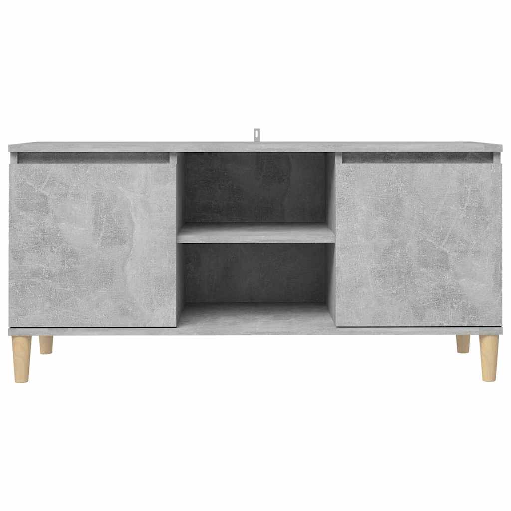 Betonszürke TV-szekrény tömör falábakkal 103,5 x 35 x 50 cm 5