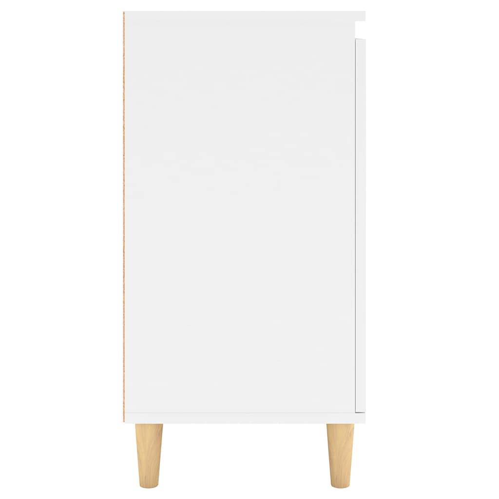 Fehér szerelt fa tálalószekrény tömör falábakkal 60x35x70 cm 6