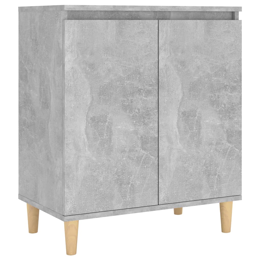 Betonszürke szerelt fa tálalószekrény falábakkal 60x35x70 cm 2