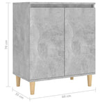Betonszürke szerelt fa tálalószekrény falábakkal 60x35x70 cm 8