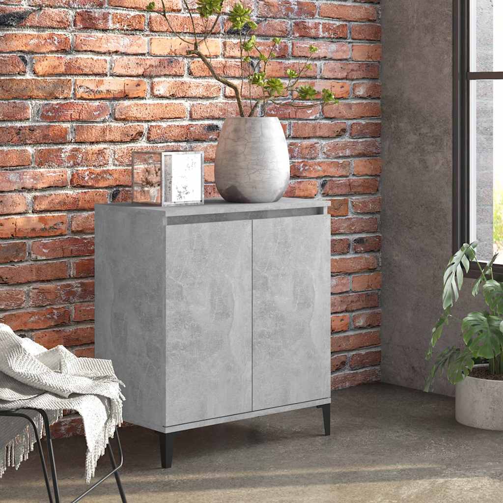 Betonszürke szerelt fa tálalószekrény 60 x 35 x 70 cm