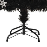 Fekete száloptikás karácsonyfa LED-es hópelyhekkel 120 cm 8