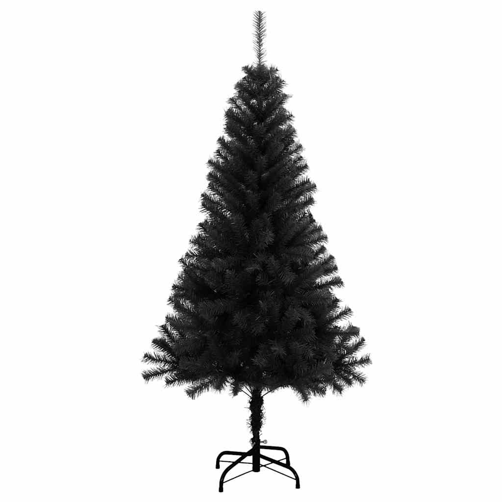 Fekete PVC műkarácsonyfa állvánnyal 120 cm 3