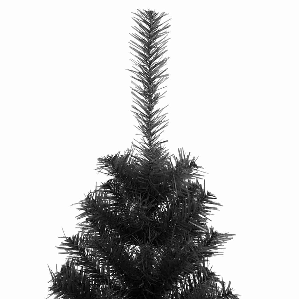 Fekete PVC műkarácsonyfa állvánnyal 120 cm 4