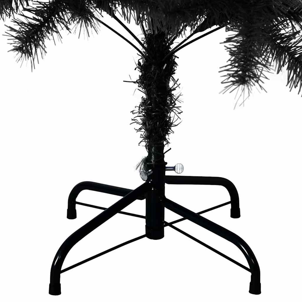 Fekete PVC műkarácsonyfa állvánnyal 120 cm 6