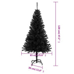 Fekete PVC műkarácsonyfa állvánnyal 120 cm 7