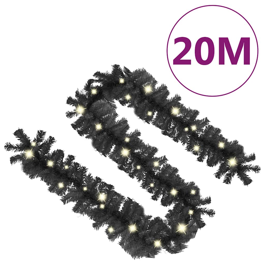 Fekete karácsonyi füzér LED-es izzókkal 20 m 8