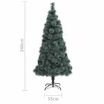 Zöld PET műkarácsonyfa állvánnyal 240 cm 7