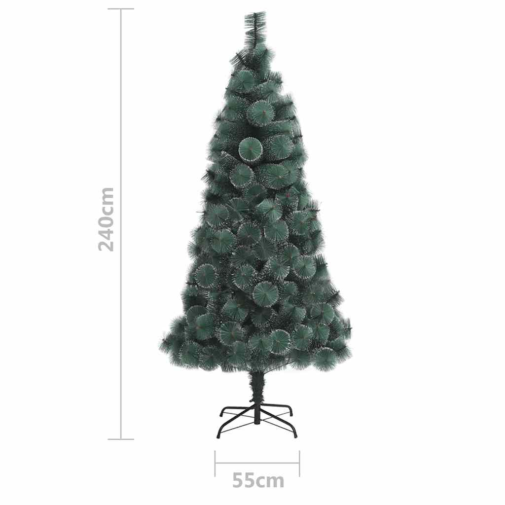 Zöld PET műkarácsonyfa állvánnyal 240 cm 7