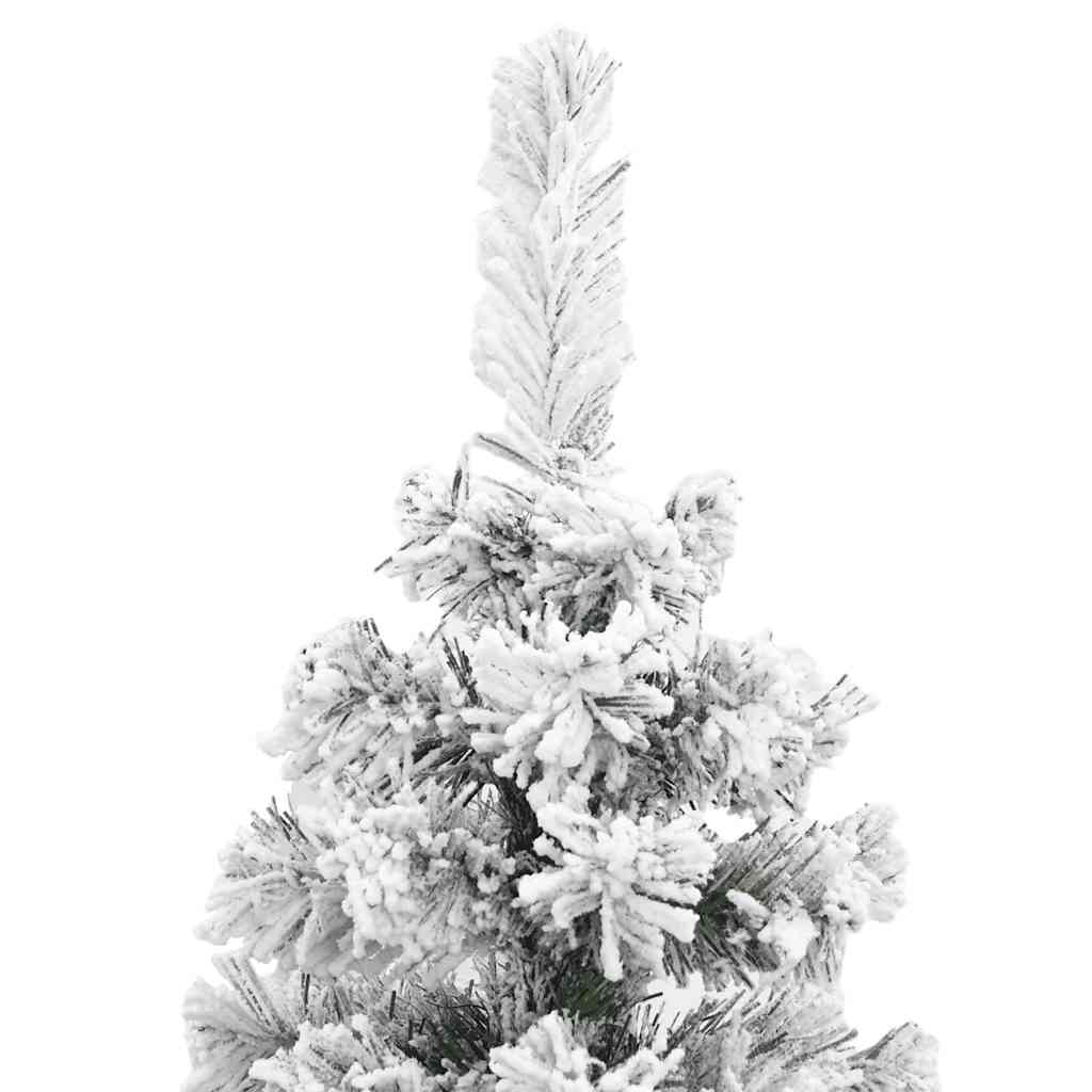 Zöld PVC vékony műkarácsonyfa hóval 120 cm 4