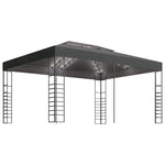 Antracitszürke pavilon LED fényfüzérrel 3 x 4 m 2