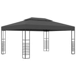 Antracitszürke pavilon LED fényfüzérrel 3 x 4 m 3