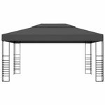 Antracitszürke pavilon LED fényfüzérrel 3 x 4 m 4
