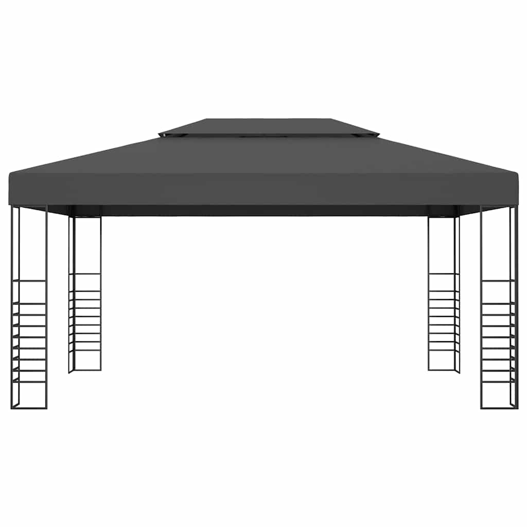 Antracitszürke pavilon LED fényfüzérrel 3 x 4 m 4