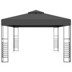 Antracitszürke pavilon LED fényfüzérrel 3 x 4 m 5