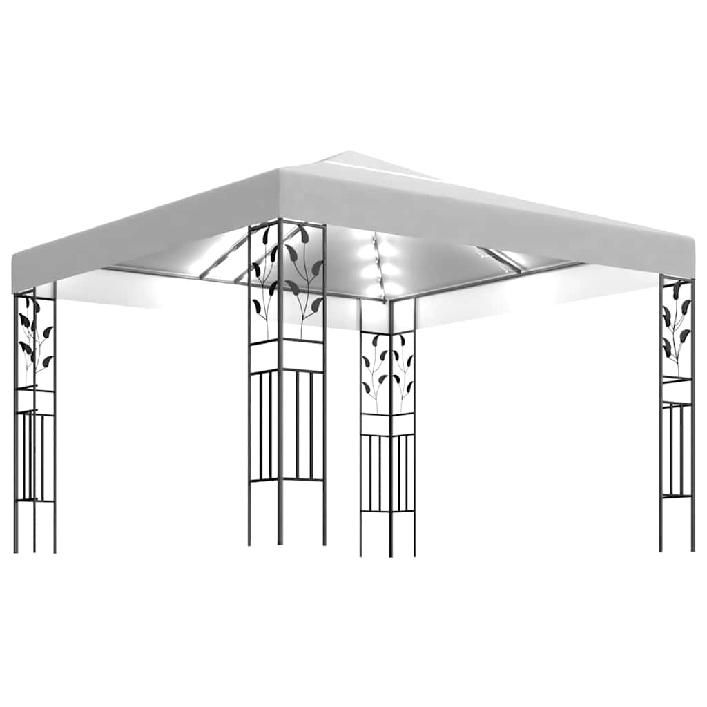 Fehér pavilon LED fényfüzérrel 3 x 3 m 2