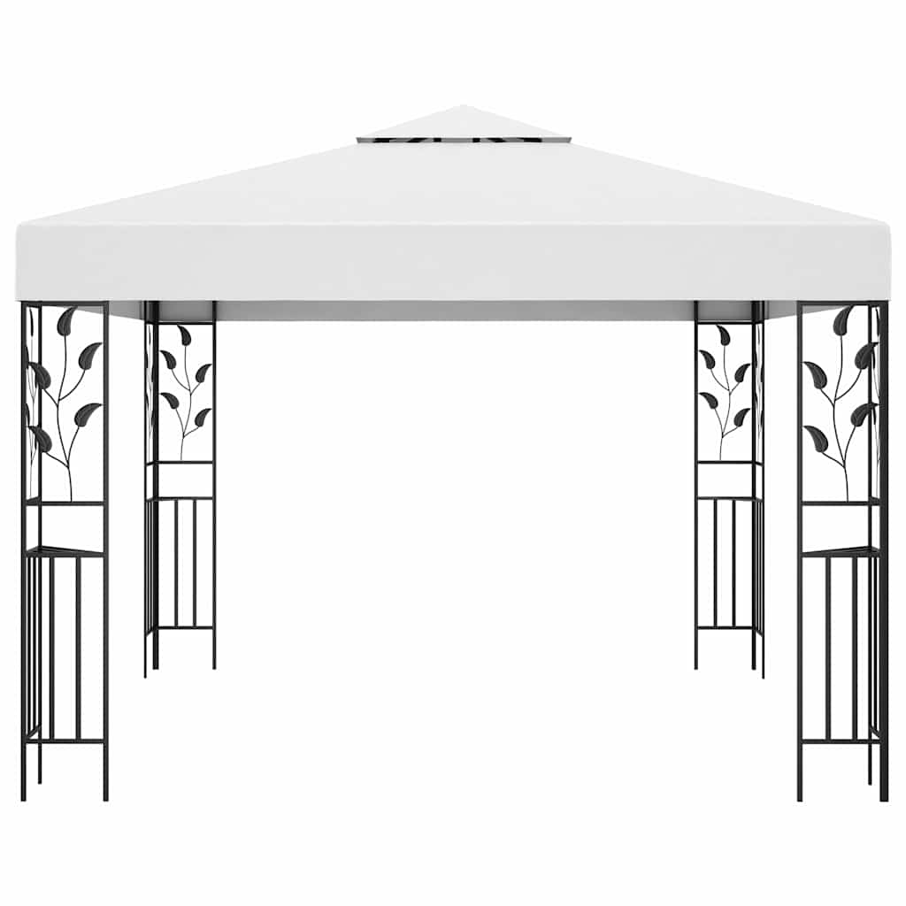 Fehér pavilon LED fényfüzérrel 3 x 3 m 4