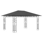 Antracit pavilon szúnyoghálóval/LED fényfüzérrel 4 x 3 x 2,73 m 5