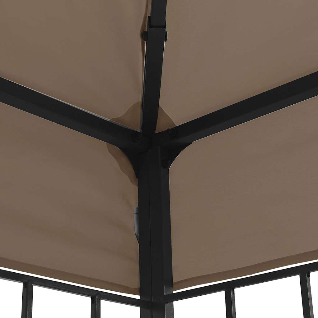 Tópszínű pavilon LED fényfüzérrel 3 x 3 m 6