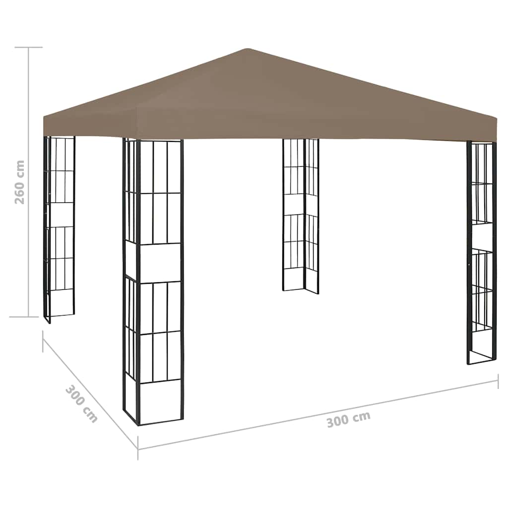 Tópszínű pavilon LED fényfüzérrel 3 x 3 m 11