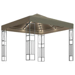 Tópszínű szövet pavilon LED fényfüzérrel 3 x 3 m 2