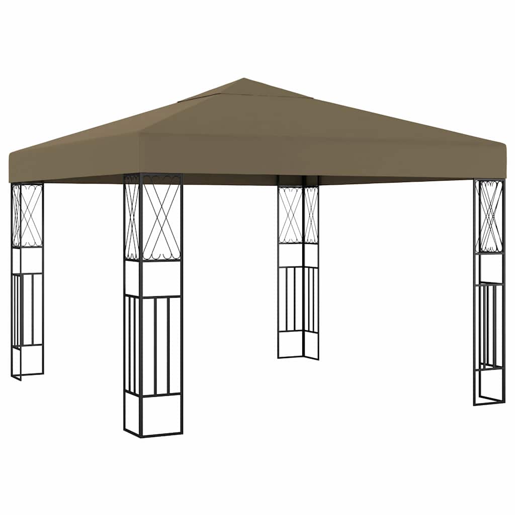 Tópszínű szövet pavilon LED fényfüzérrel 3 x 3 m 3