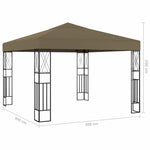 Tópszínű szövet pavilon LED fényfüzérrel 3 x 3 m 9