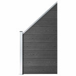 Fekete WPC kerítéspanelszett 619 x (105-186) cm 2