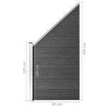 Fekete WPC kerítéspanelszett 619 x (105-186) cm 12